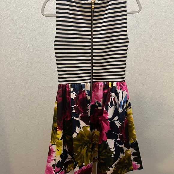 Just Taylor black & white striped pink & yellow floral dress size 6 - Picture 6 of 10